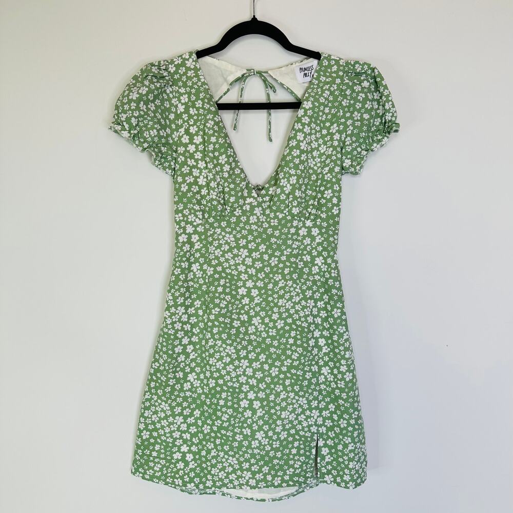 Princess Polly Kacey Mini dress in green floral - Picture 4 of 12